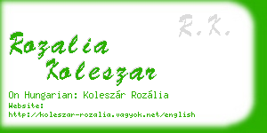 rozalia koleszar business card